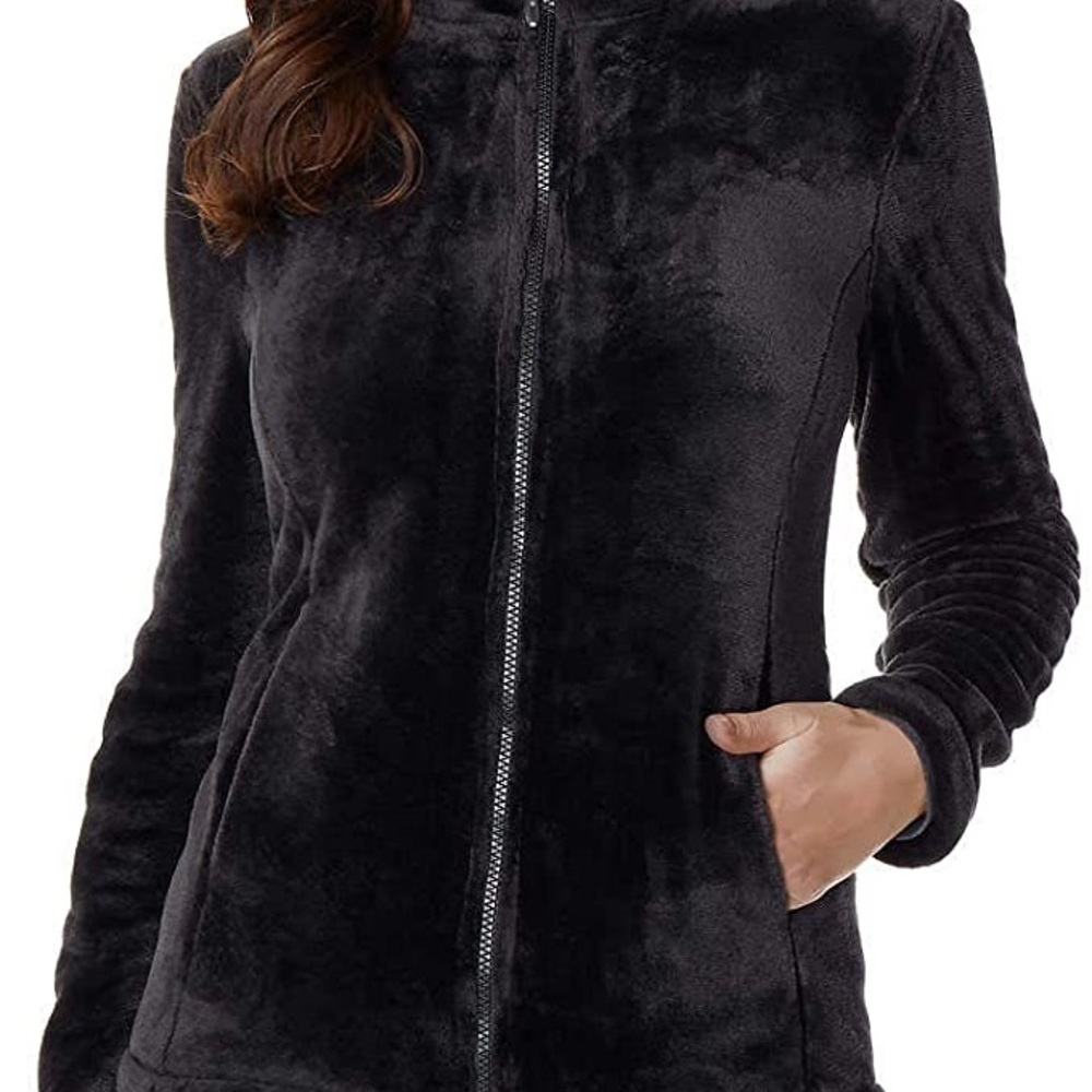 Soft Warm Black Fleece Zip Jacket worn Once